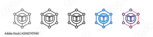 Photos Knowledge Graph Icon In 5 Different Styles Set Collection.