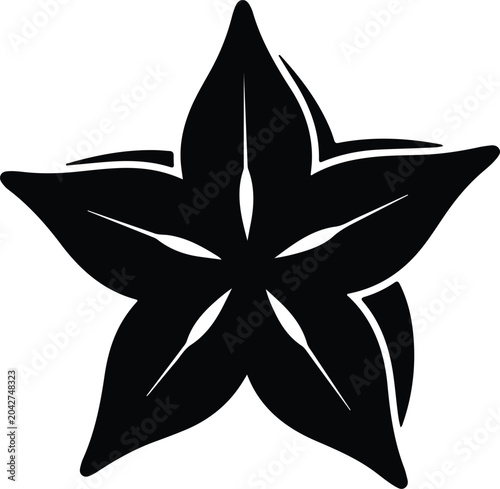 Foto Silhouette vector star fruit icon isolated on white background design