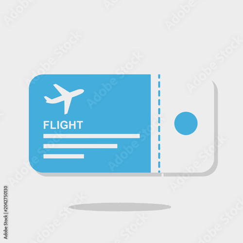 Airplane Flight Ticket Icon - Travel and Transportation Concept