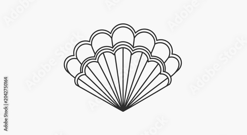 Art Deco Fan Shape Illustration - Vintage Graphic Design Element