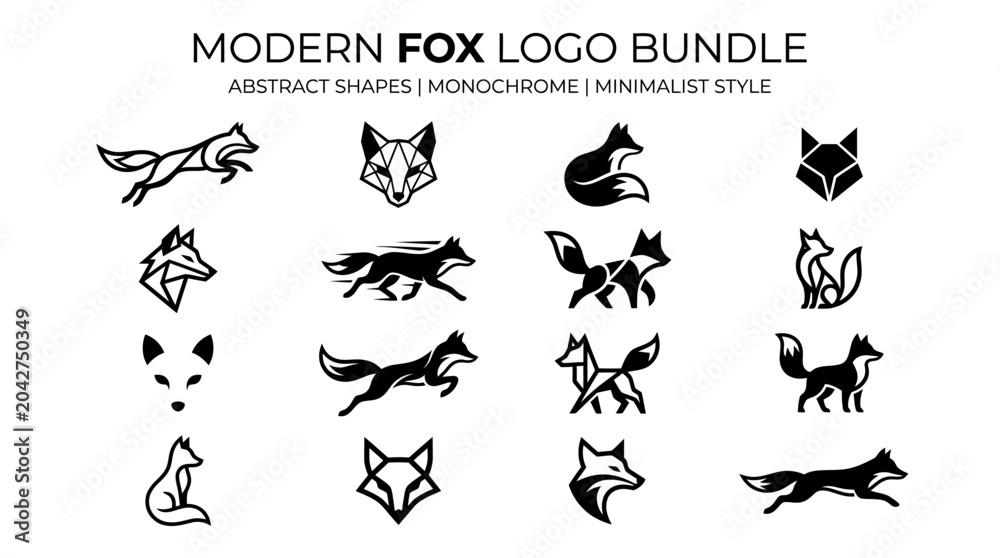 Fototapeta premium Modern Fox Logo Designs Bundle.