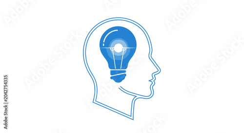 Obraz na plátně Light Bulb in Human Head.