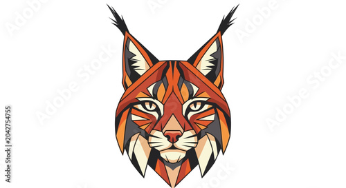 Photos Geometric Lynx Head Illustration - Wild Cat Face, Polygonal Art