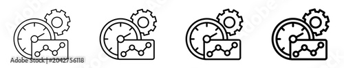 Real Time Analytics Icon Set Different Style Collection
