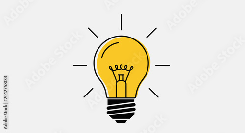 Illustration of a bright yellow lightbulb representing an innovative thought or idea