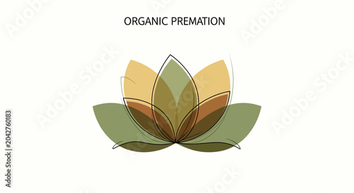 Bild auf Leinwand Organic Cremation Lotus Flower Logo - Eco-Friendly Funeral Service