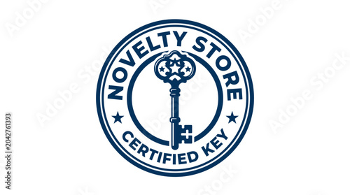 Tableau sur toile Vintage key emblem for novelty store, certified key graphic