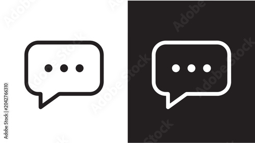 Speech Bubbles Isolated on White and Black Backgrounds For Communication Concepts