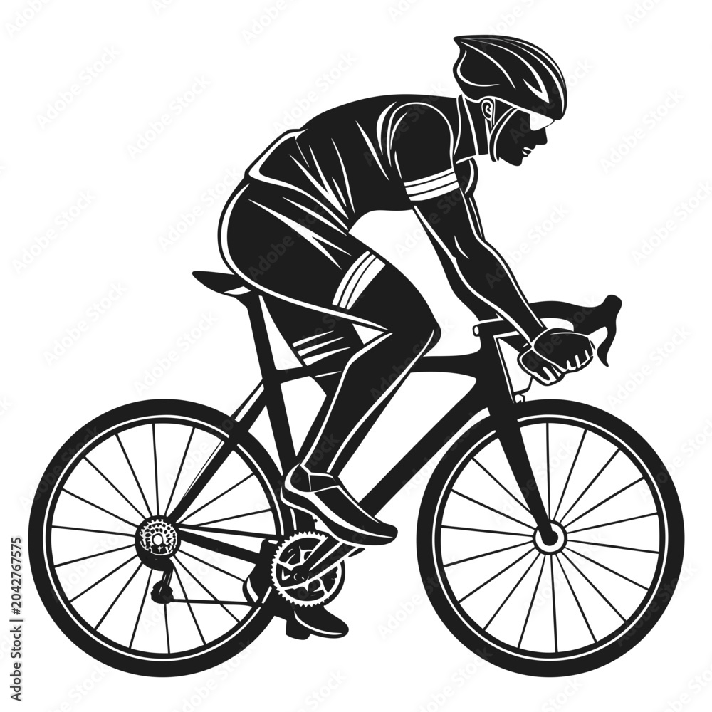 Naklejka premium cyclist on a bicycle