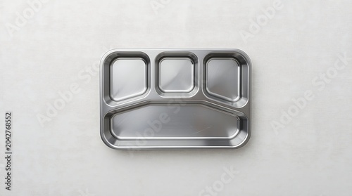 Stainless Steel Divided Tray - Perfect for School Lunches and Portion Control.