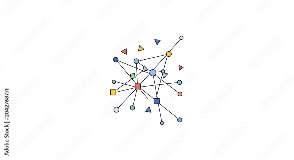 Obraz premium Network Connection Web Graph.