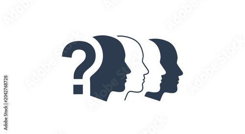 Photos Multiple Profile Heads Question Mark.