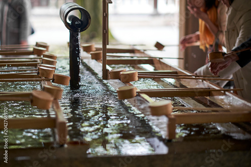 Japanese water cleansing fountain at Japanese Temple 