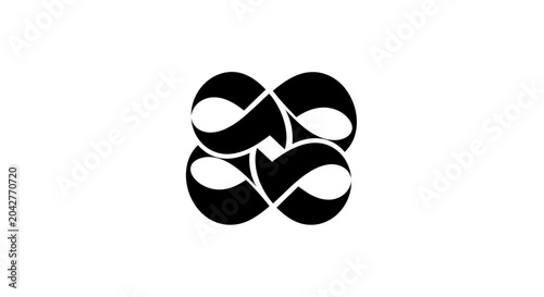 Canvas Print Abstract Infinite Loop Symbol, Infinity Symbol, Endless Loop, Geometric Shape, B