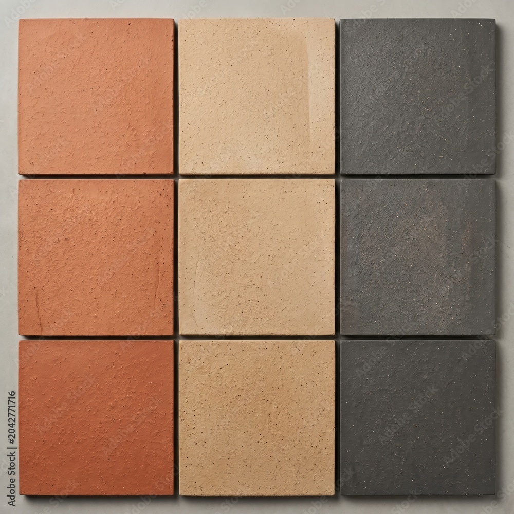 Fototapeta premium Close-up of Colorful Brick Tiles in Natural Light with Textured Surface for Interior Design