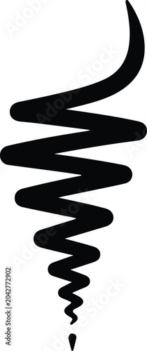 Tableau sur toile Silhouette vector of a simple black spiral taper shape design