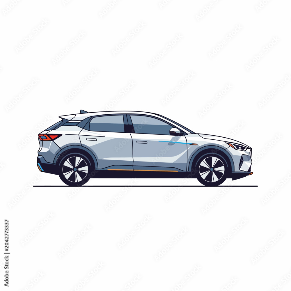 Obraz premium modern electric car side view
