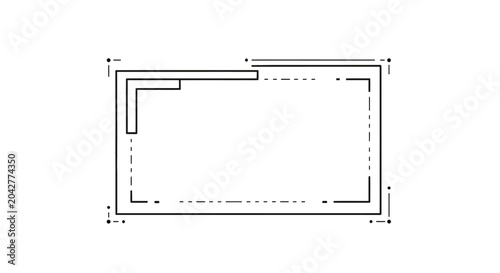 Architectural Blueprint Drawing of a Simple Room Layout