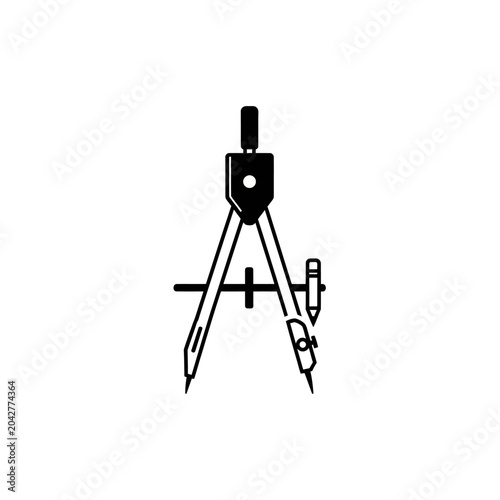 Architectural Compass Drawing Tool and Pencil Icon