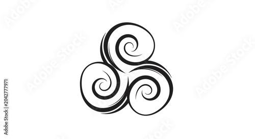 Foto Celtic Triskele Symbol, Ancient Irish Knotwork, Spiral Design