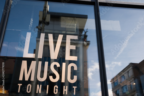 Local Venue Sign Live Music Tonight