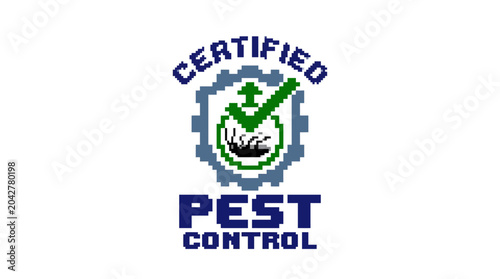 Foto Certified Pest Control emblem vector graphic, insect management service badge