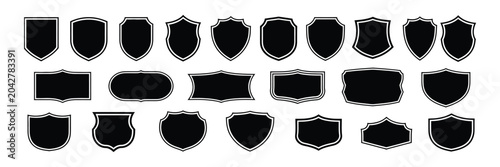 Konstfotografi Badge templates in vintage style featuring black patch silhouettes, police badge