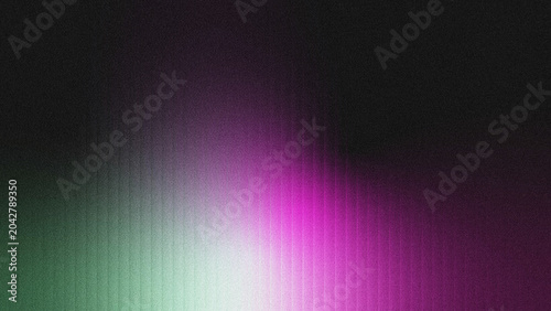 Konstfotografi Abstract textured backdrop featuring a vertical grainy gradient shifting from dark green to vivid magenta with subtle vertical glass-like groove streaks and dark black surrounding edges