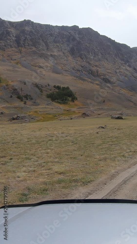 Vertical video of driving along the valley of the Akkul and Karakul lakes and the Akkol River in Altai.