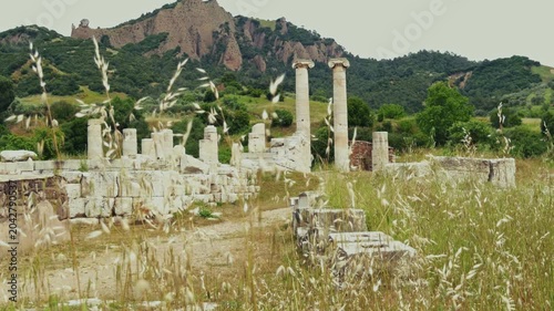 Ancient Ionic Columns Of The Temple Of Artemis In Sardis Salihli