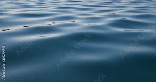 Serene water surface with gentle ripples reflecting soft light, creating a tranquil atmosphere