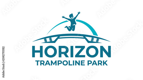 Принти на полотні Jumping child logo for trampoline park, modern graphic element