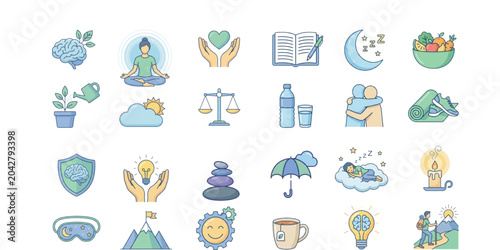 Canvas Print set of colorful vector icons