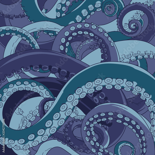 Tentacles with suckers close up.
