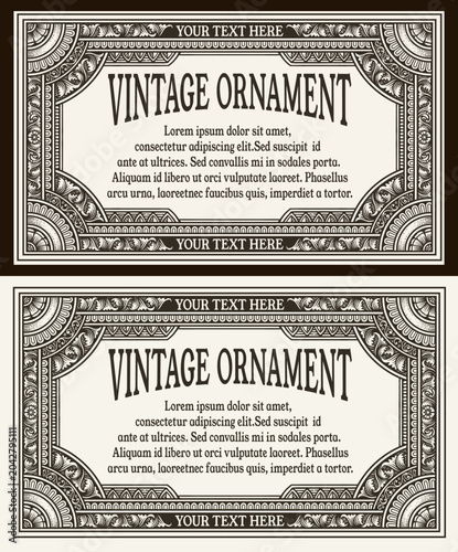 Ornate Vintage Engraving Border Invitation Card