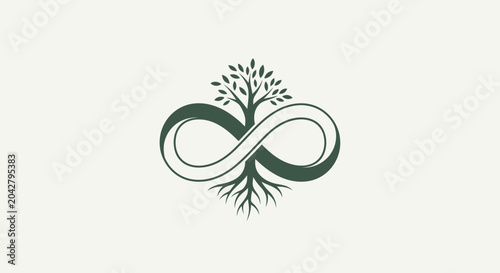 Quadro su tela Infinity symbol intertwined with a tree, representing eternal life and growth