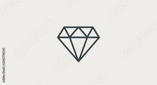 Tableau sur toile Minimalist diamond icon, symbol of luxury, value, and preciousness on a light background