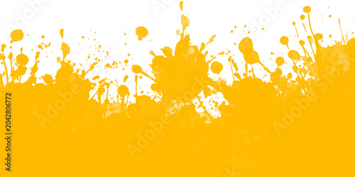 Bild auf Leinwand Yellow paint splatters on transparent background