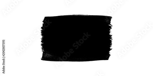 Black ink brush stroke isolated on transparent background
