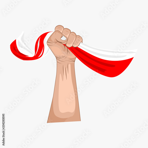 a hand holding a flag vector image and illustration