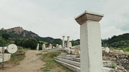 Ancient Ionic Columns Of The Temple Of Artemis In Sardis Salihli