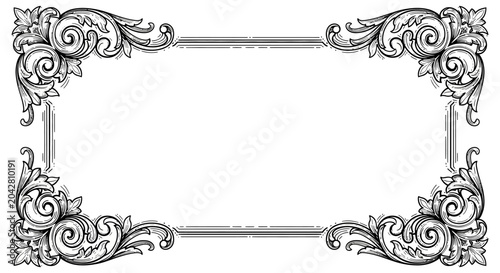 Ornate Vintage Frame Border - Decorative Flourish Design Element