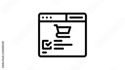 shopping online minimalist stroke animation