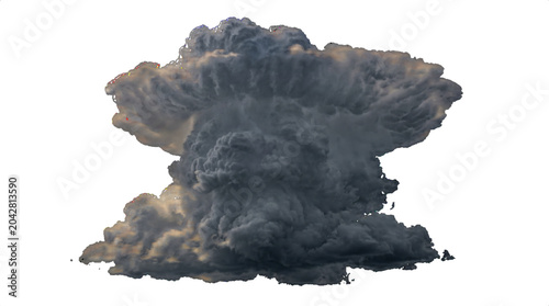 Принти на полотні Heavy thunderhead cloud or pyrocumulus element isolated on transparent background, perfect for weather rendering and graphic design overlays