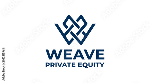 Modern intertwined W logo for Weave Private Equity, clean vector graphic