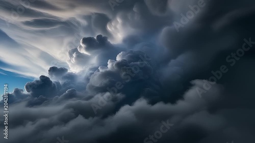 Dramatic sky fills the frame with swirling storm clouds
