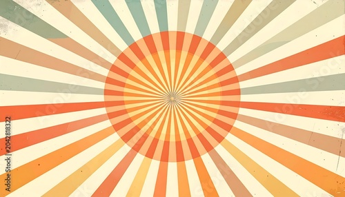 Vibrant multicolored sunburst pattern background.