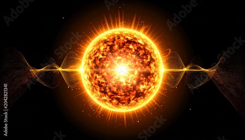 Vibrant illustration of the sun shining brightly.