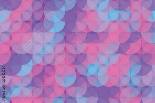 Obraz na płótnie Overlapping circles pattern in pink, purple, and blue hues abstract geometric