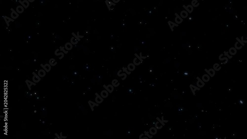 Subtle cool blue particles slowly floating and drifting on a deep black background seamless loop motion